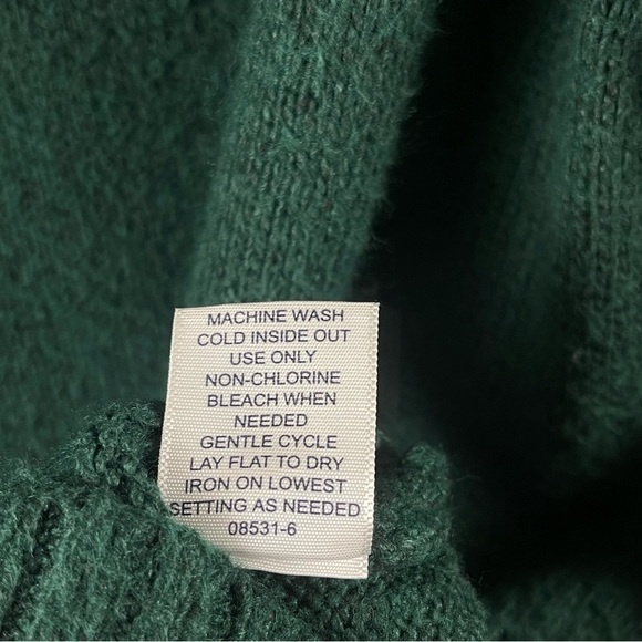 St. John's Bay XXL 2X Emerald Green Cowl Turtleneck Sweater Cable Knit Sleeve - Picture 6 of 7